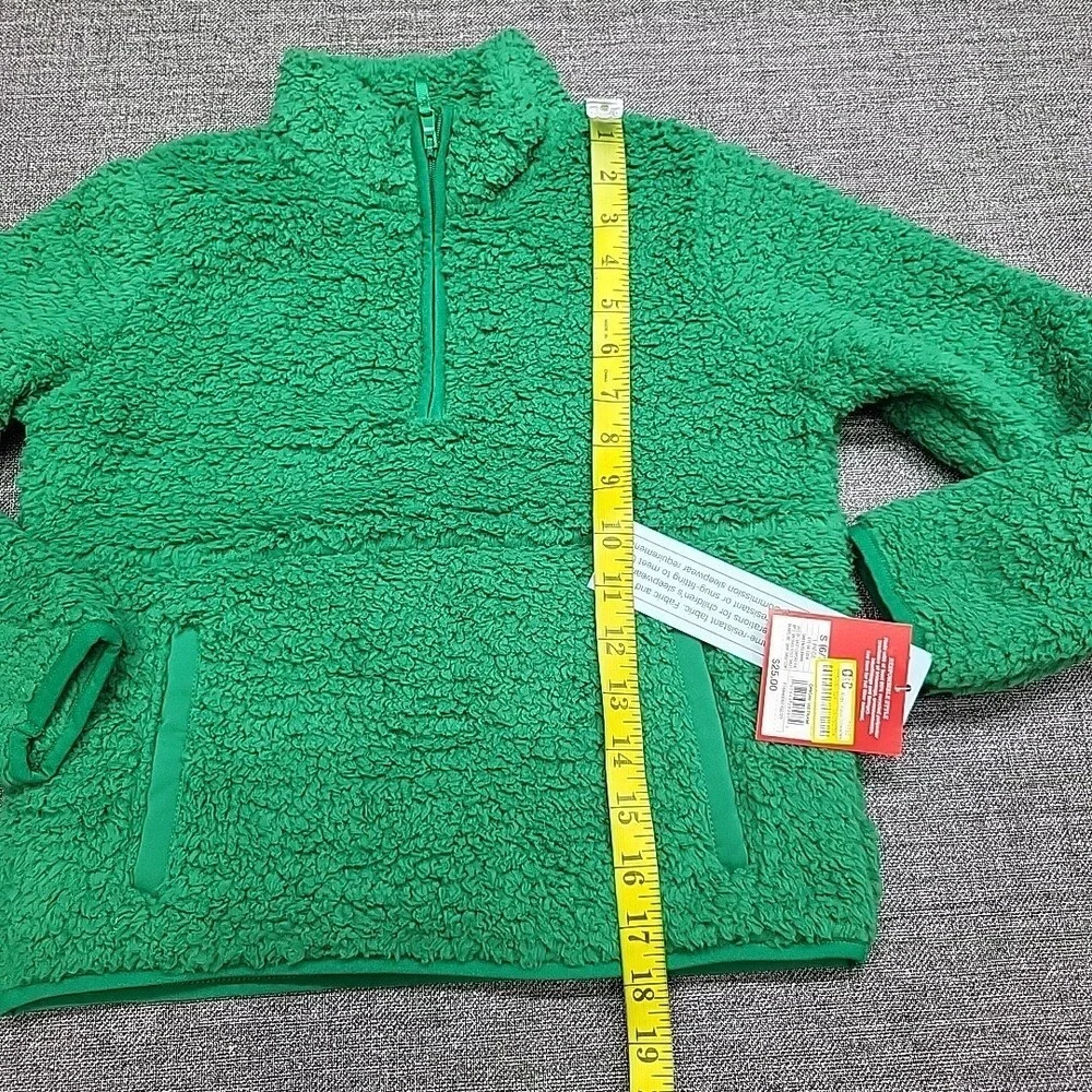 Kids Boys Girls Sherpa Pajama Pullover Small Size 6/7 Green Long Sleeves Top